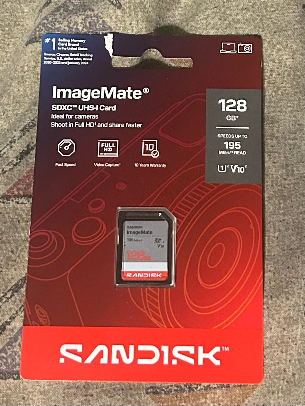 Andis ImageMate 128GB SDXC UHS-I Memory Card - Red and Black